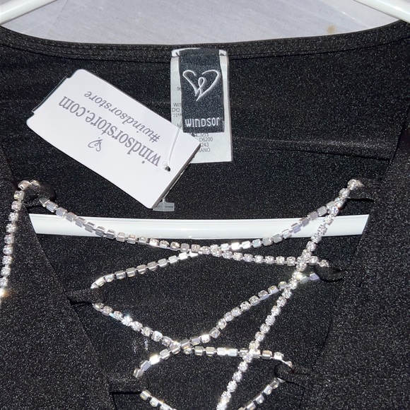 WindsorMesh Ruched Black Mini Dress 👗 - Picture 9 of 9